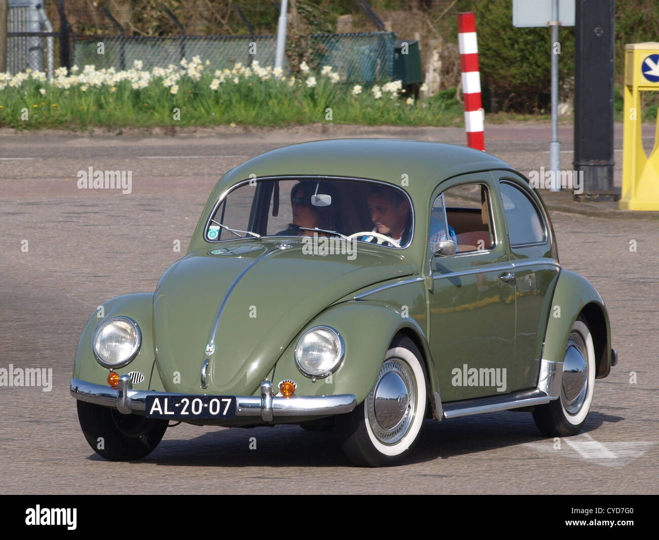 Green Volkswagen Beetle Stock Photo