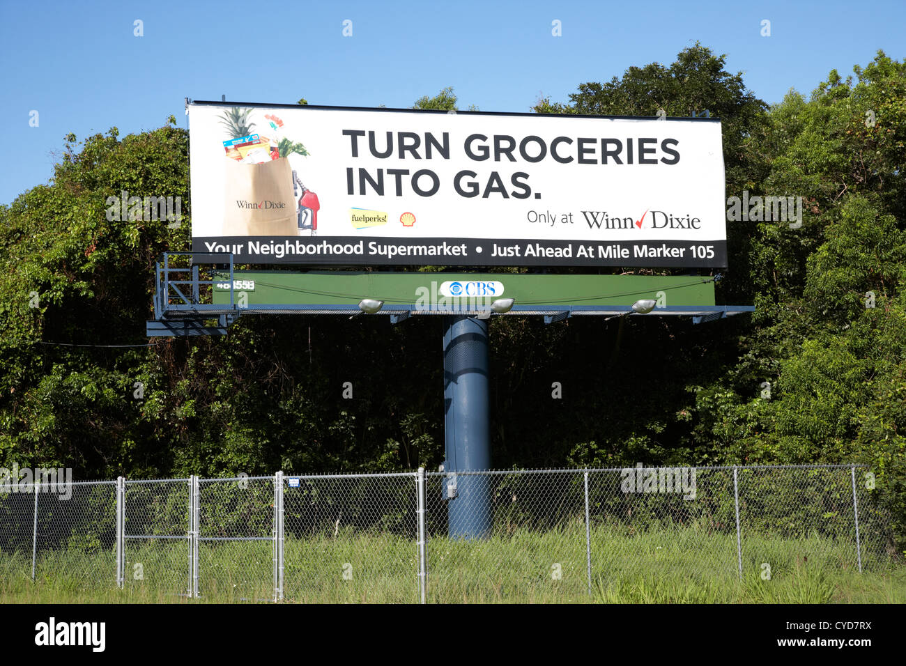 winn dixie supermarket large advertising sign highway billboard gantry