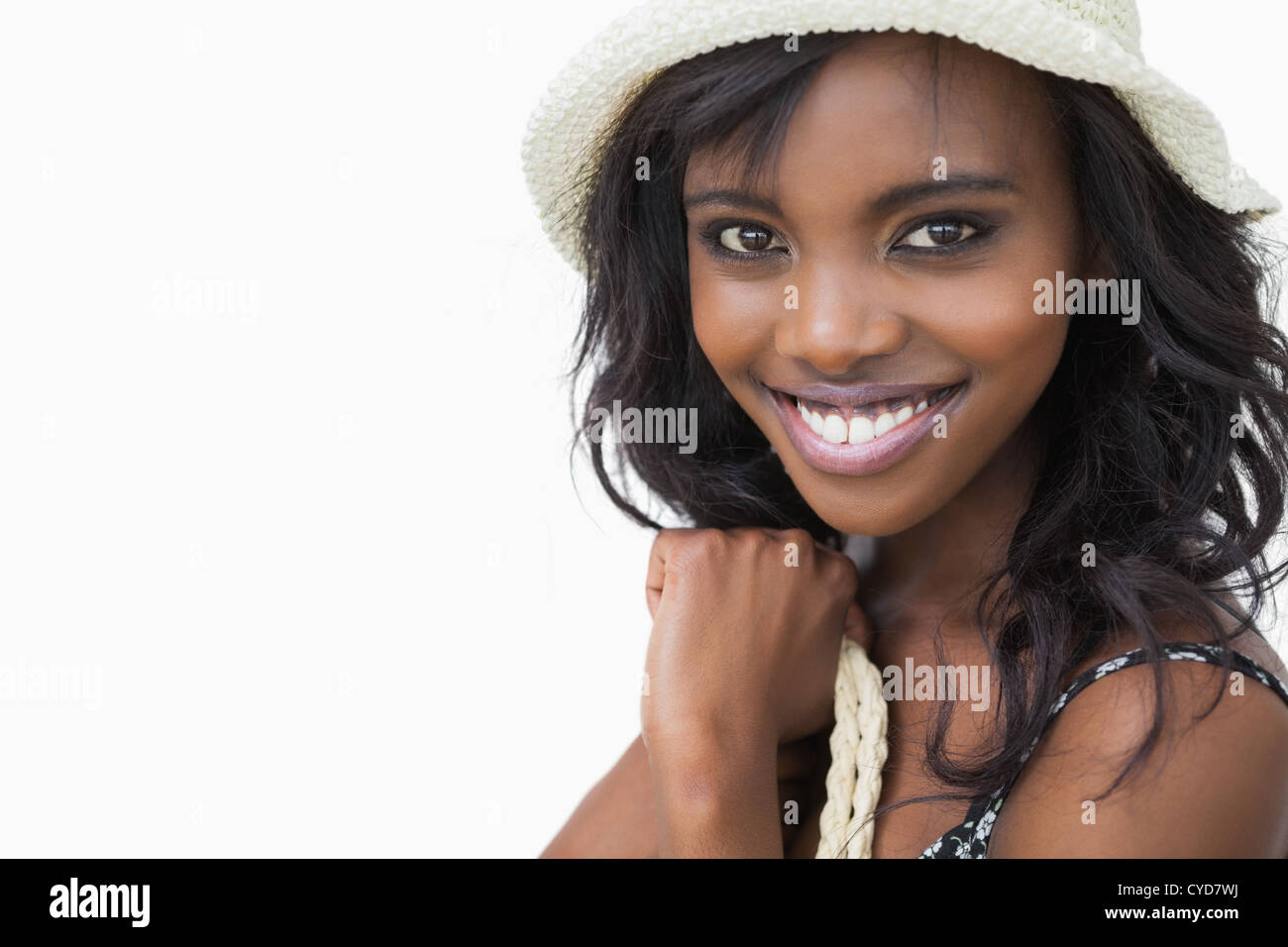 Smiling woman in summer fashion Stock Photo