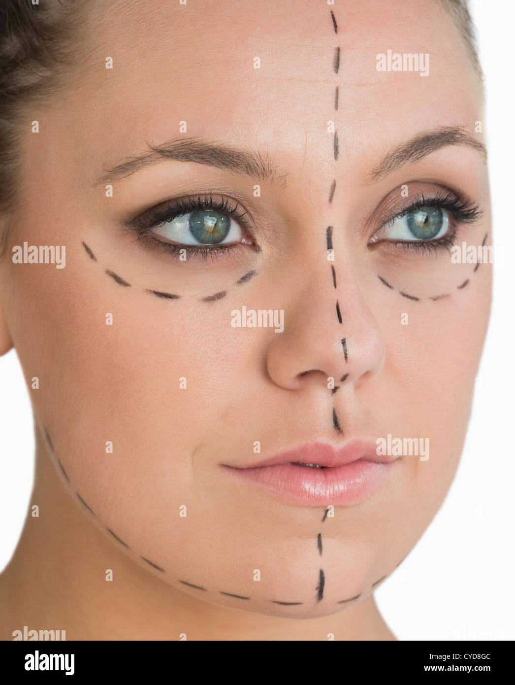 Calm woman ready for face lift Stock Photo