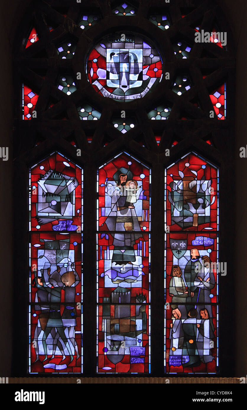 Canada, Quebec, Montreal, Oratoire StJoseph, stained glass window