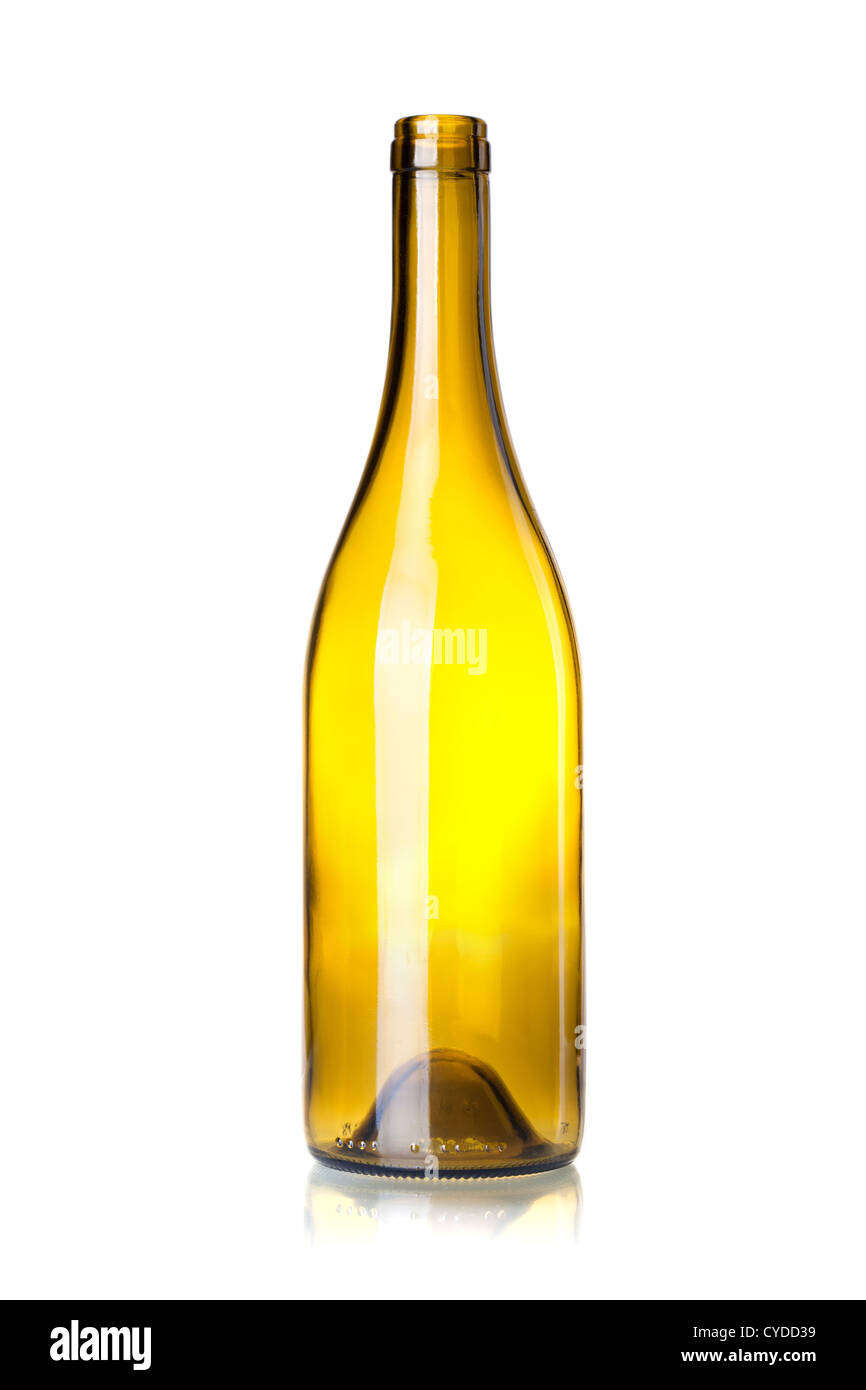 Empty wine bottle isolated on white background Stock Photo - Alamy