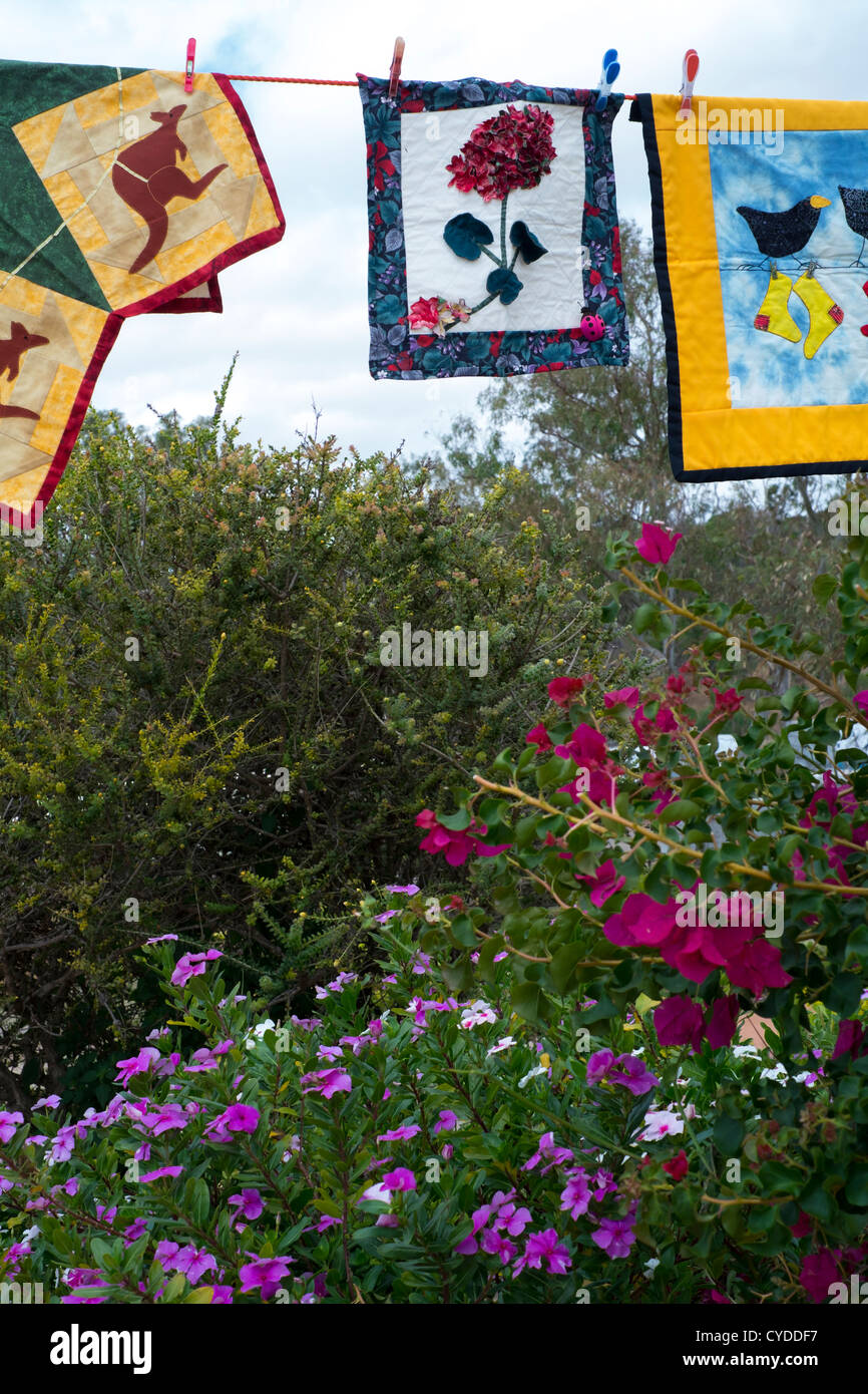 Airing of the quilts in Northampton, Western Australia Stock Photo
