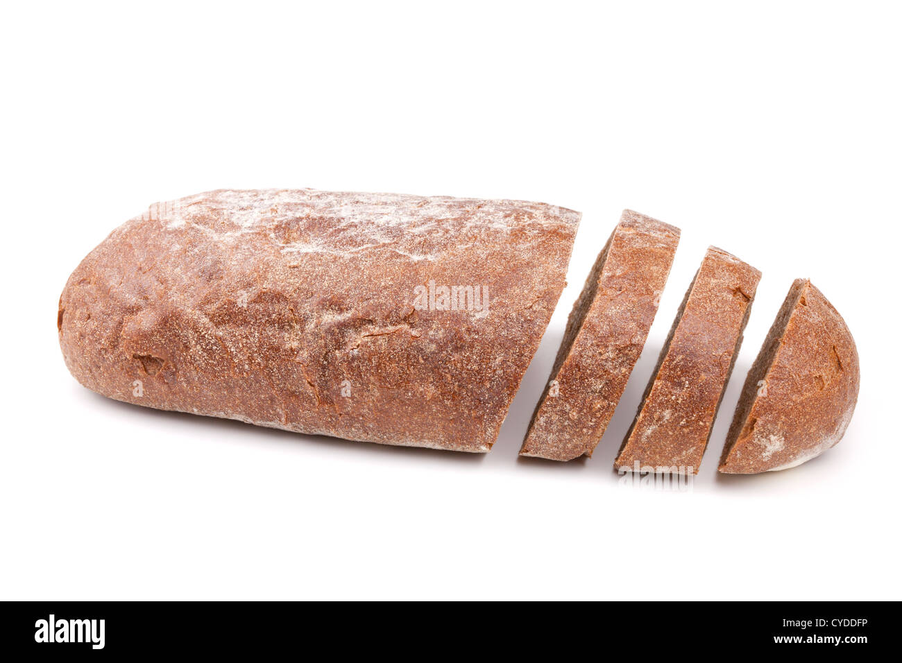 Sliced brown bread. Isolated on white background Stock Photo - Alamy