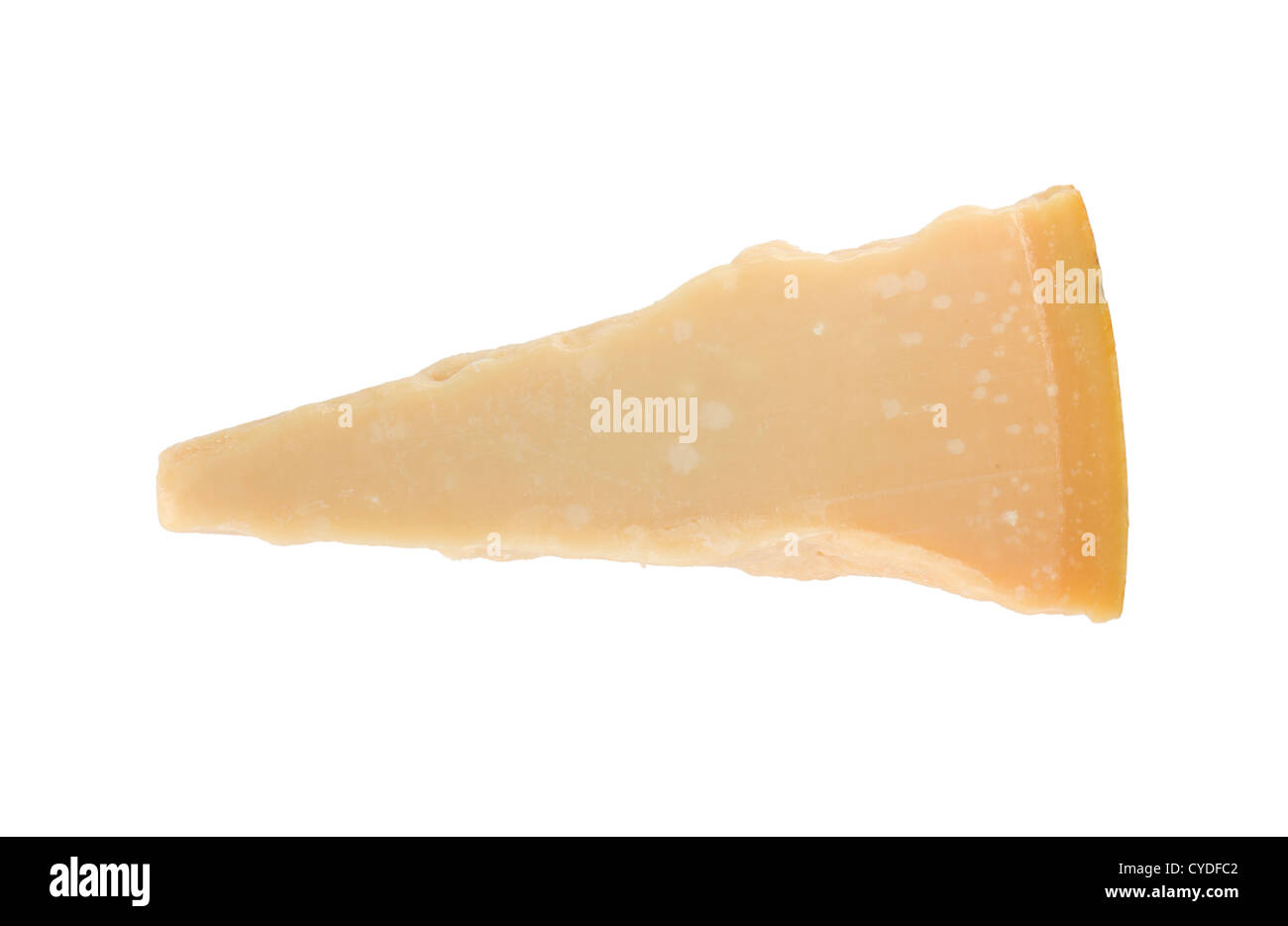 Parmesan cheese. View from above. Isolated on white background Stock Photo