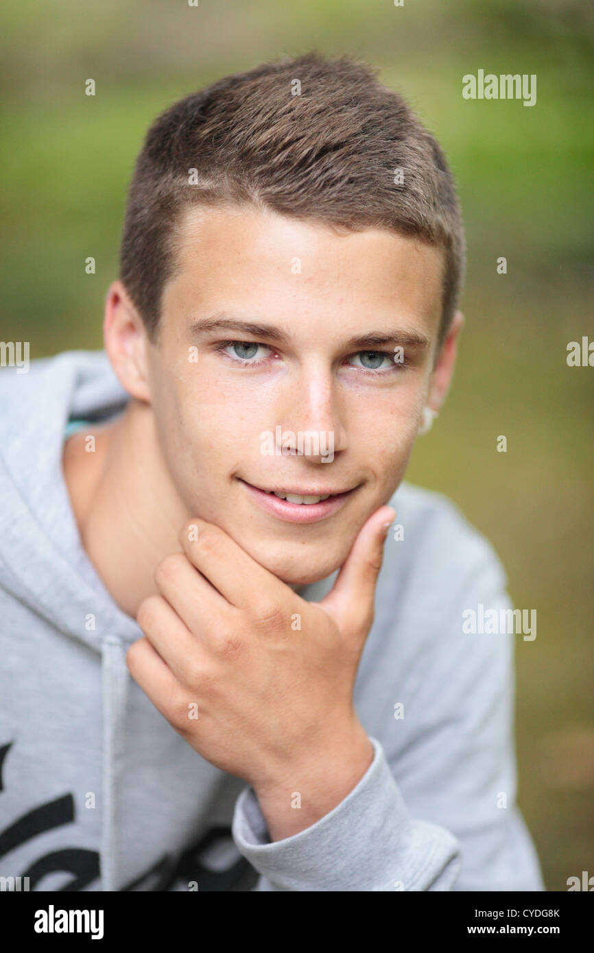 Teen male posing Stock Photo - Alamy