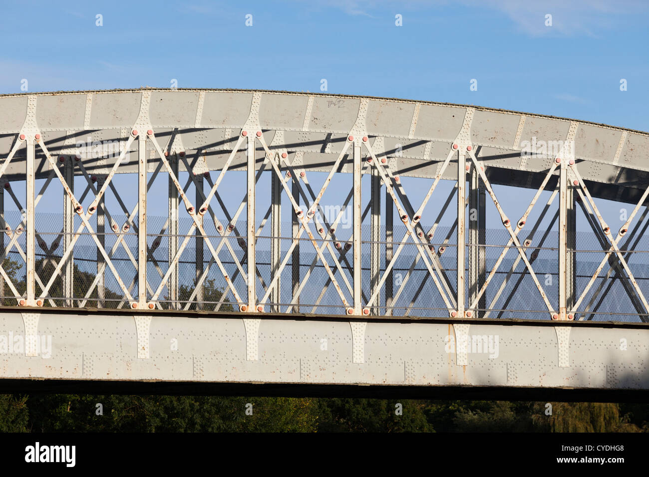 Riveted iron girder bridge Stock Photo