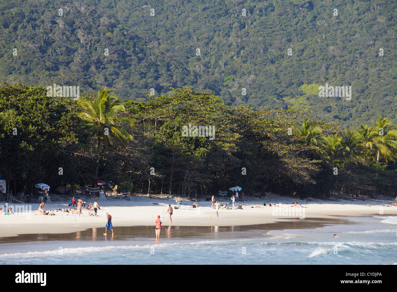 People on Lopes Mendes beach, Ilha Grande, Rio de Janeiro State, Brazil Stock Photo