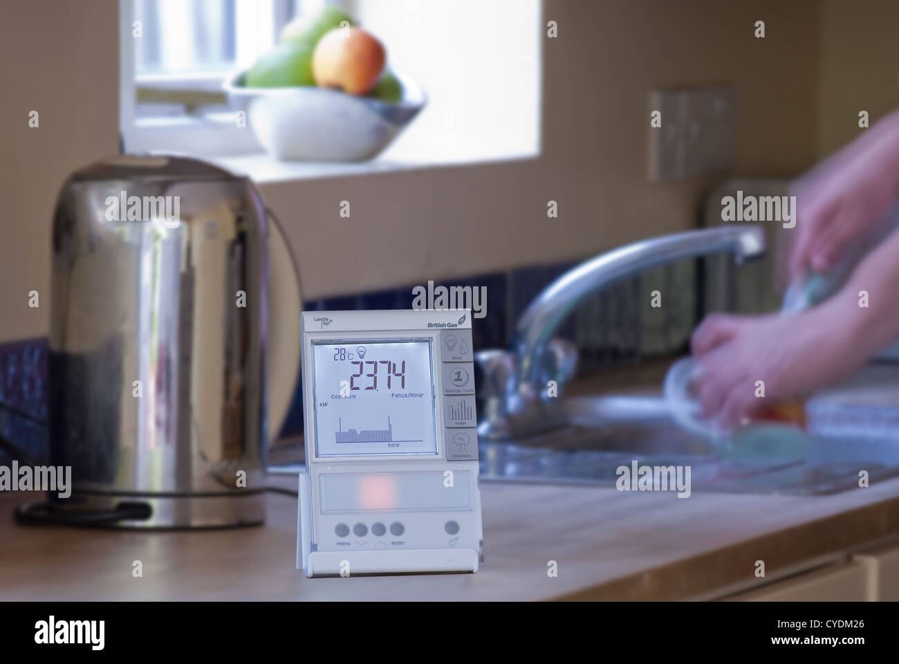 Smart Meter in Kitchen Stock Photo