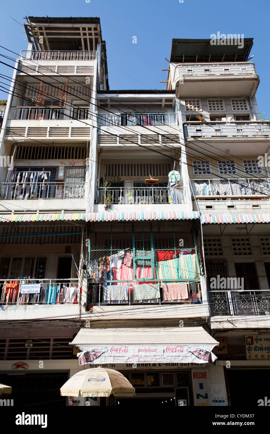 Typical Apartment Building in Phnom Penh, Cambodia Stock Photo Alamy