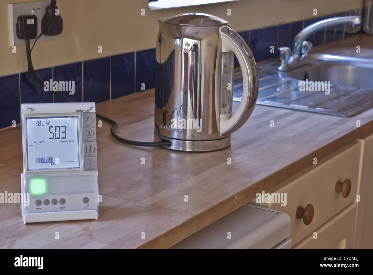 Smart Meter in Kitchen Stock Photo
