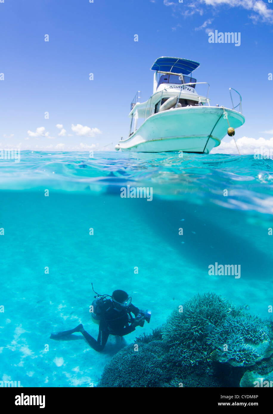 Scuba Diving off the coast of Ishigaki Island, Okinawa, Japan