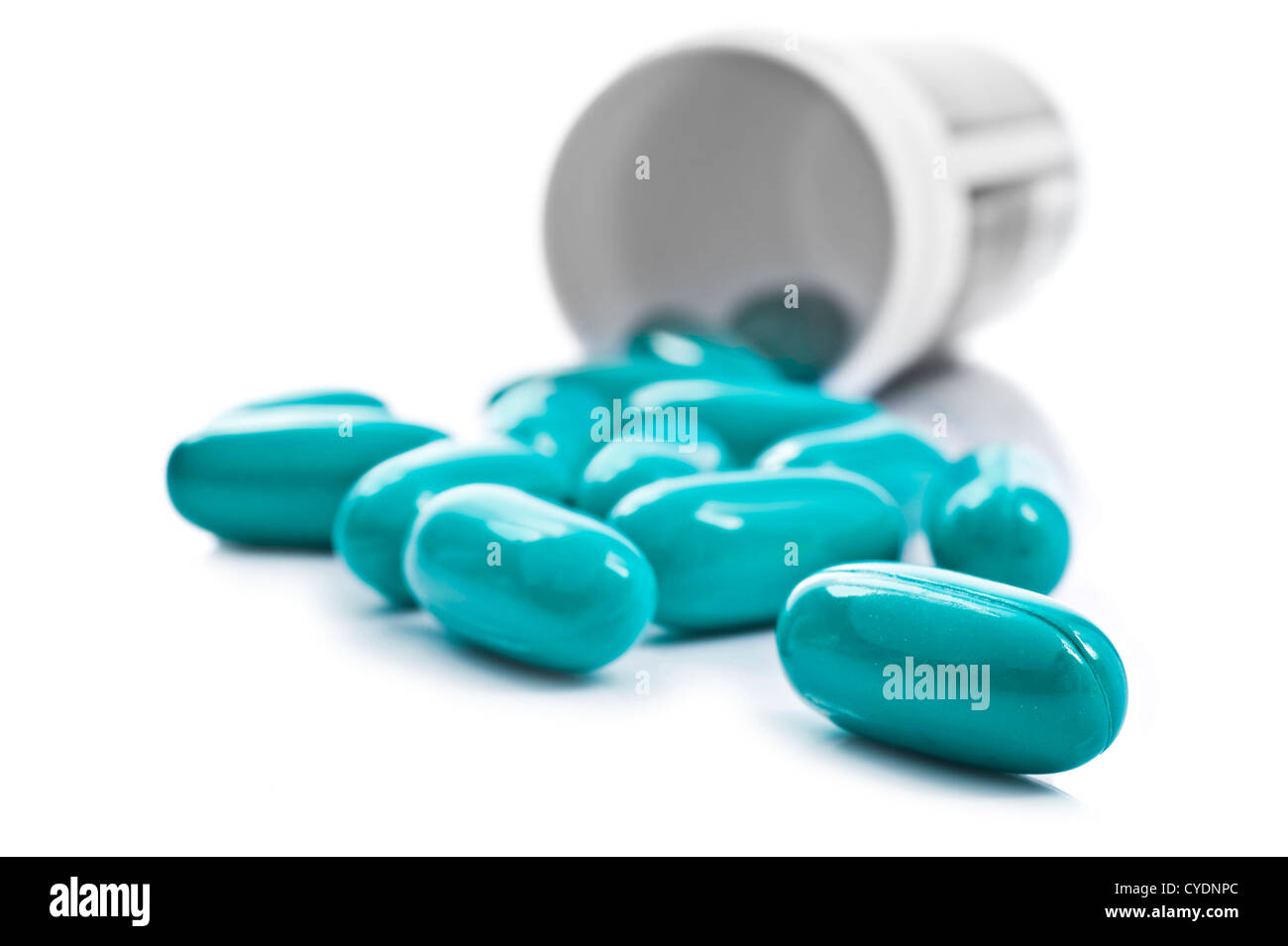 Download Blue Pills An Pill Bottle On White Background Stock Photo Alamy Yellowimages Mockups