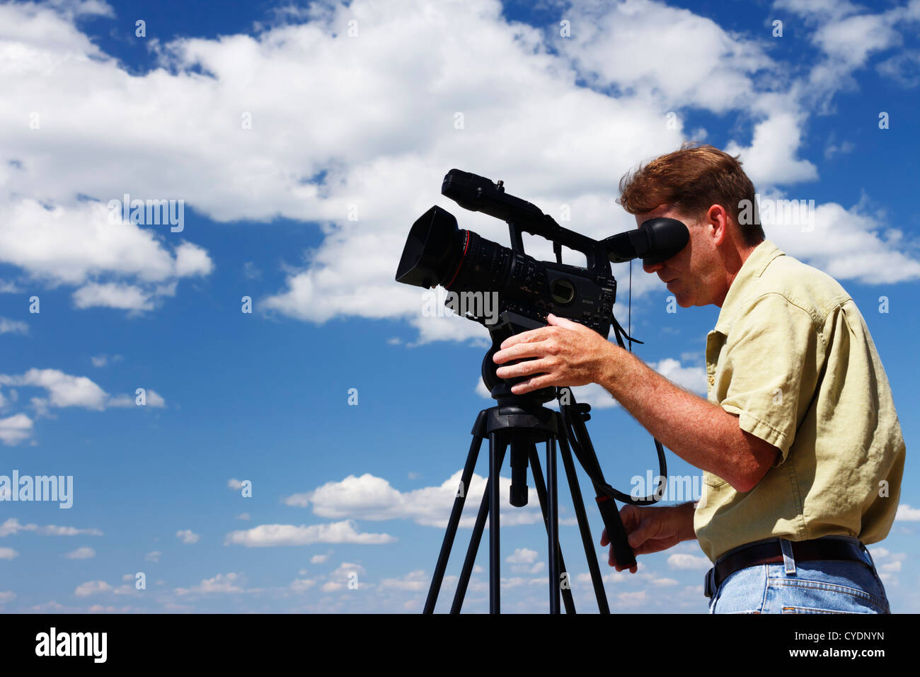 Man shooting video with a camcorder Stock Photo Alamy