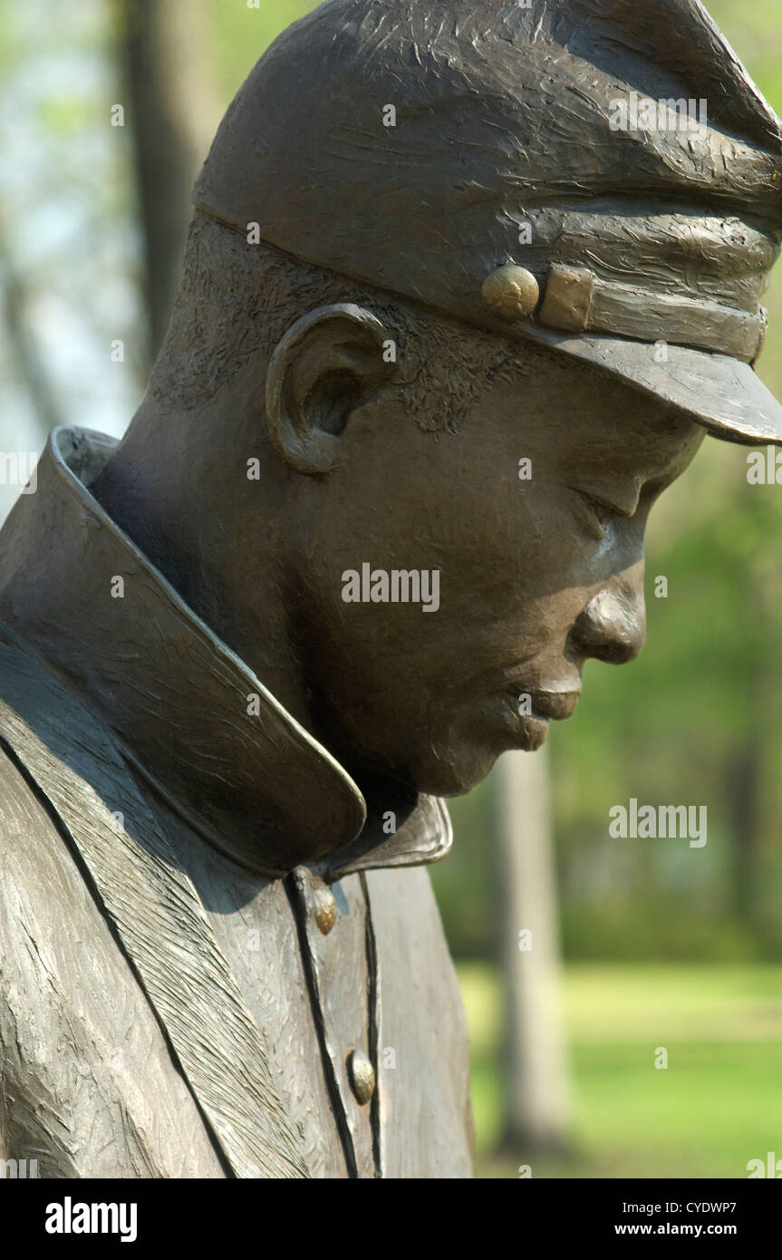 Statue of freed slave in 1st Alabama Colored Regiment at Union Army's