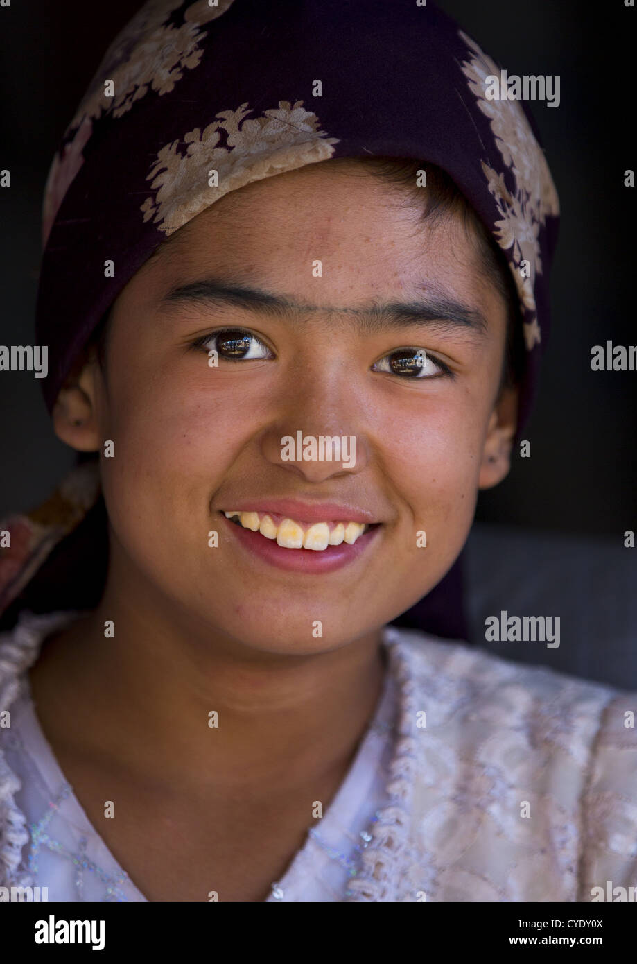 Smiling Young Uyghur Woman Yarkand Xinjiang Uyghur Autonomous