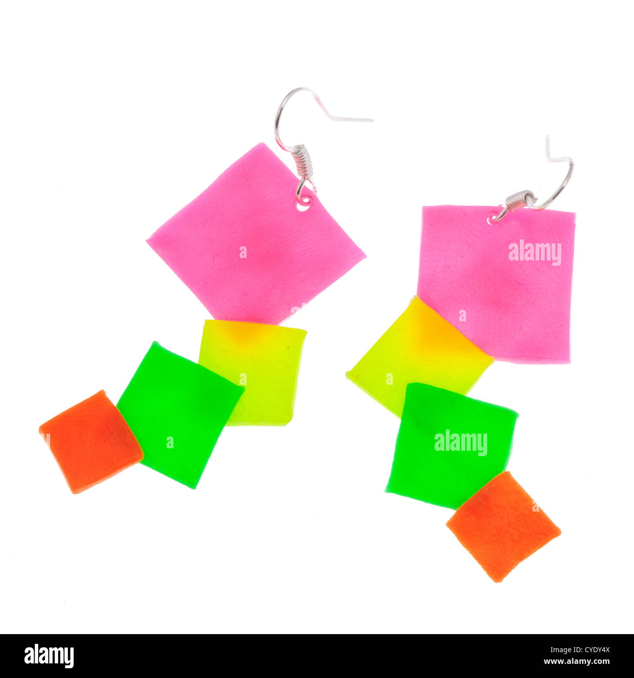 Handmade plastic bijouterie isolated on white Stock Photo - Alamy