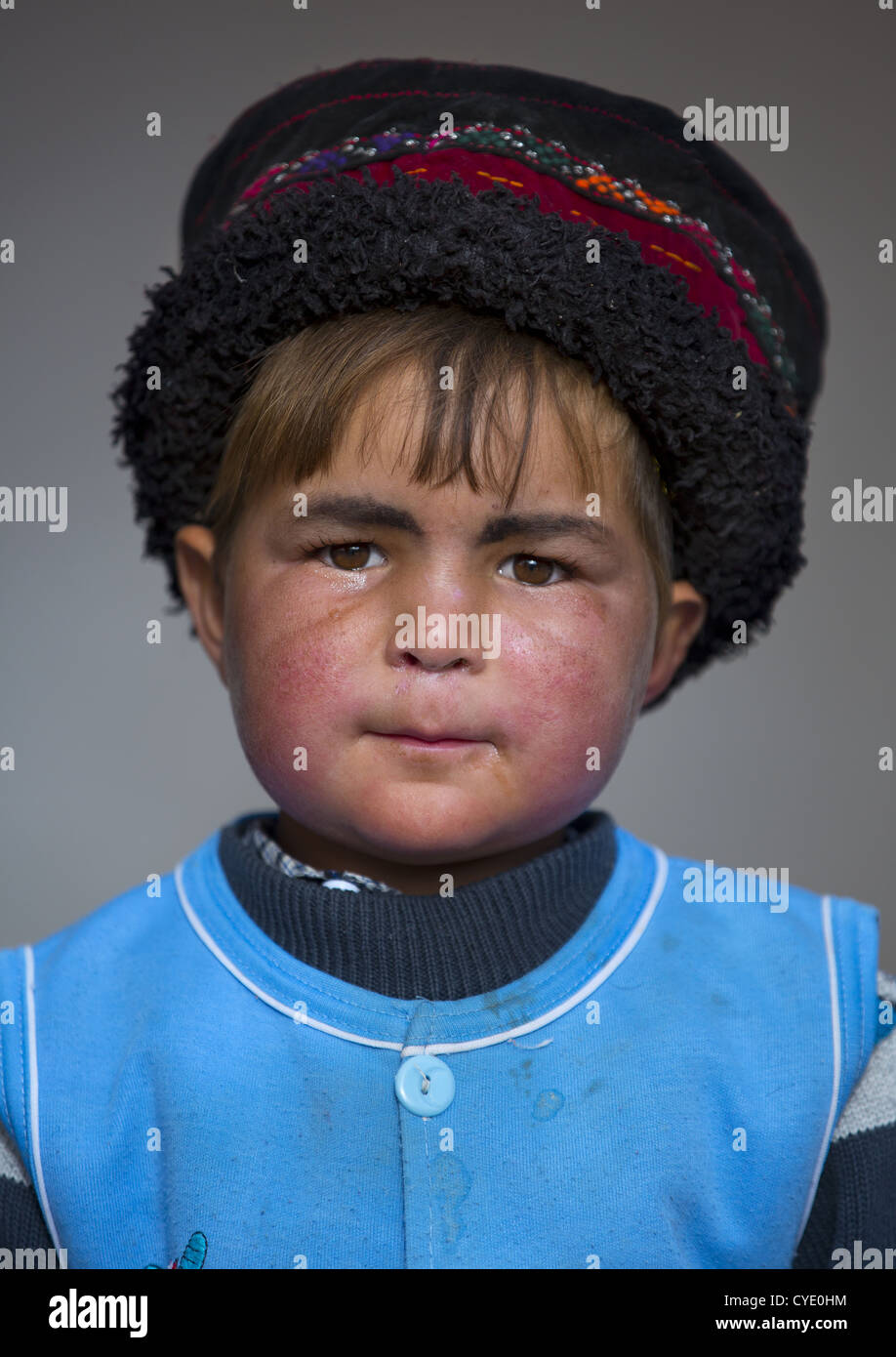 Tajik Boy, Xinjiang Uyghur Autonomous Region, China Stock Photo