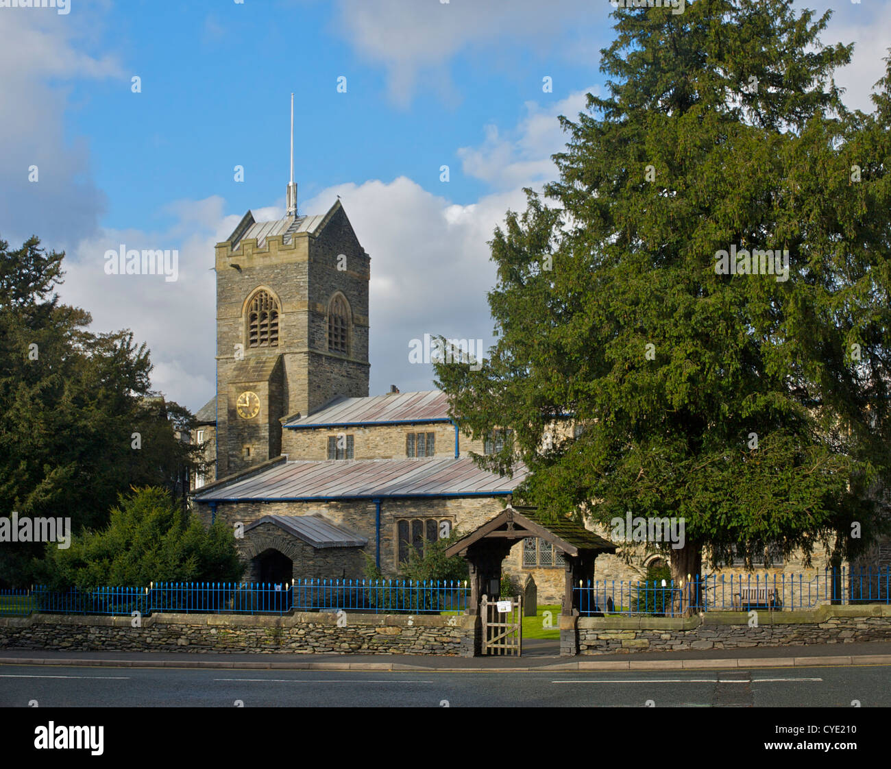 St Martin's Church, Bowness, near Lake Windermere, Lake District National Park, Cumbria, England UK Stock Photo