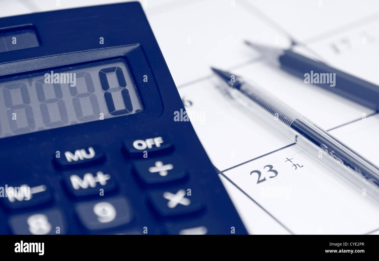 Financial calculation on the table Stock Photo