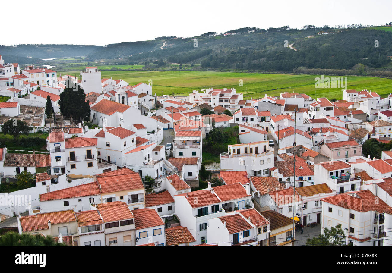 Aerial view of a small city, Portugal landmark Stock Photo