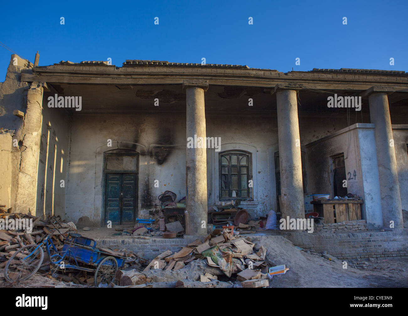 Ruins of an Old Uyghur House, Yarkand, Xinjiang Uyghur Autonomous Region, China Stock Photo