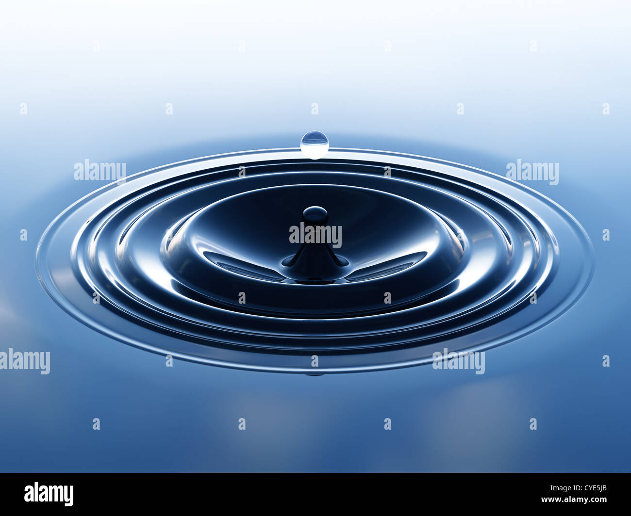 Falling water drop into water Stock Photo Alamy