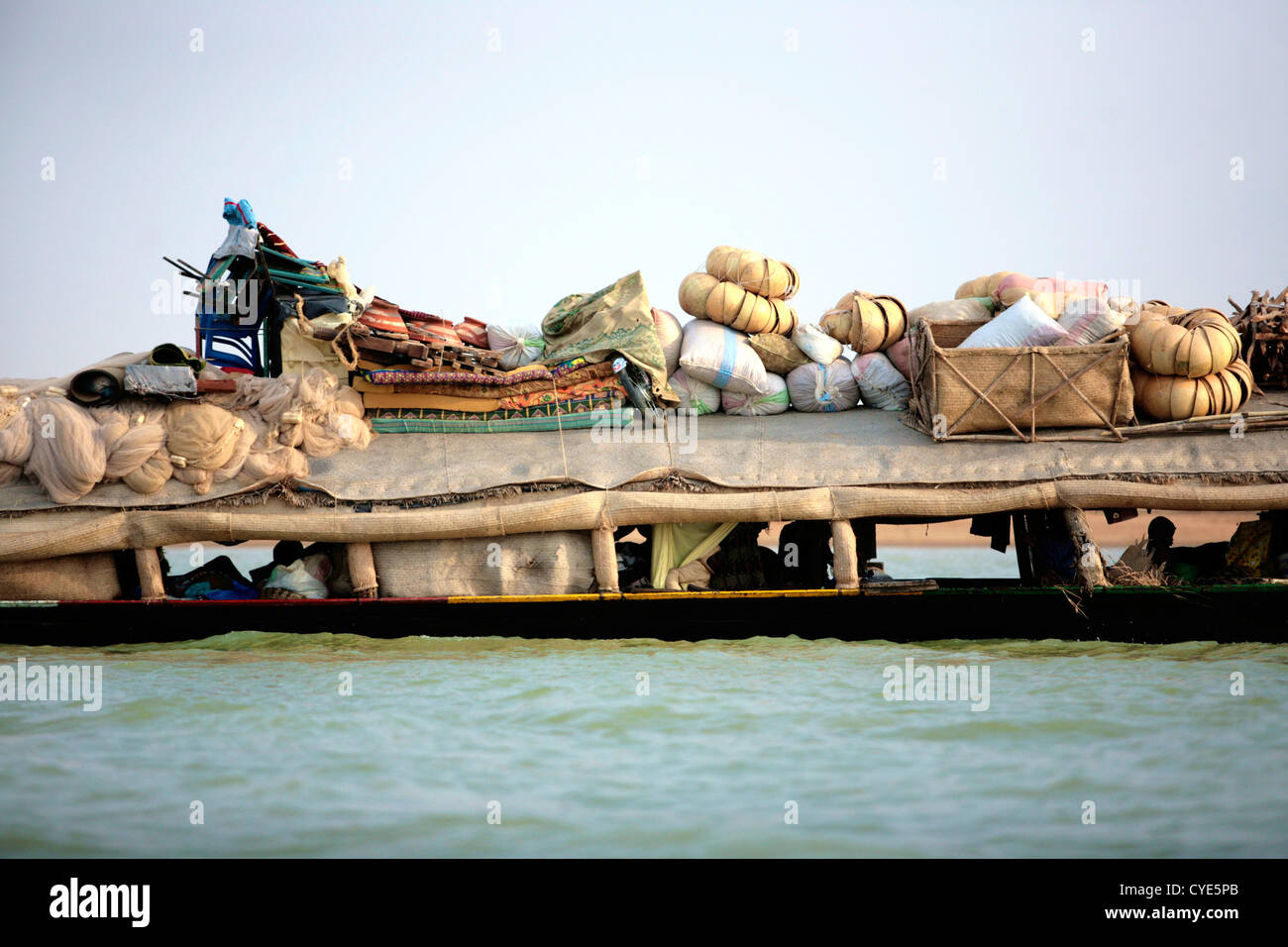 Local transport on the Niger River. Stock Photo