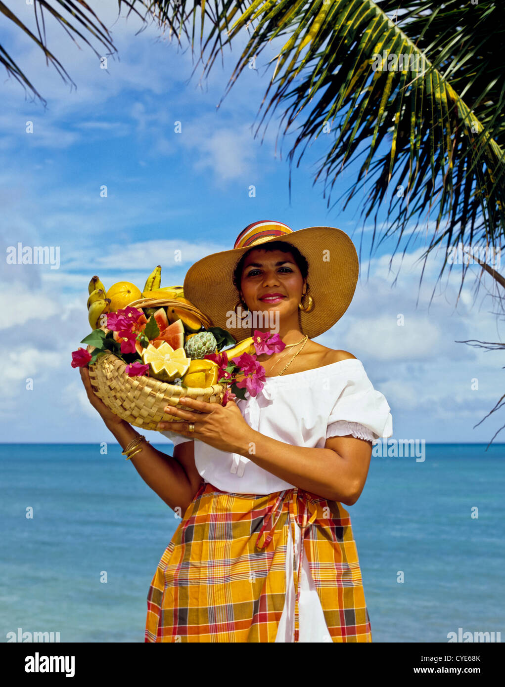 8207. Local Dress, Caribbean, West Indies Stock Photo