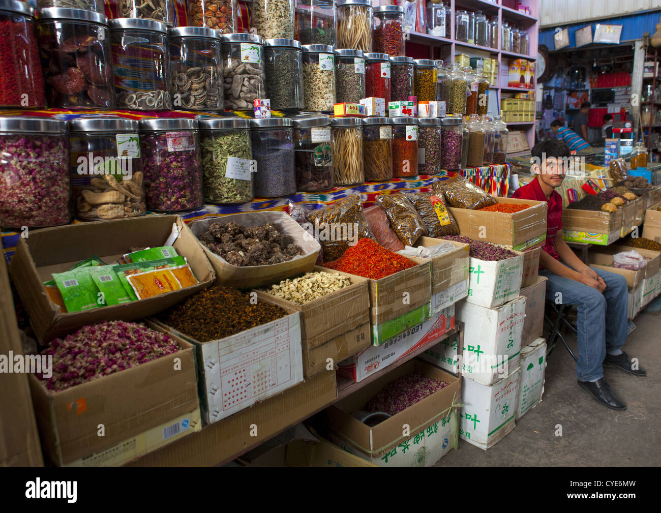 Market Stall In Kashgar Bazaar, Xinjiang Uyghur Autonomous Region ...