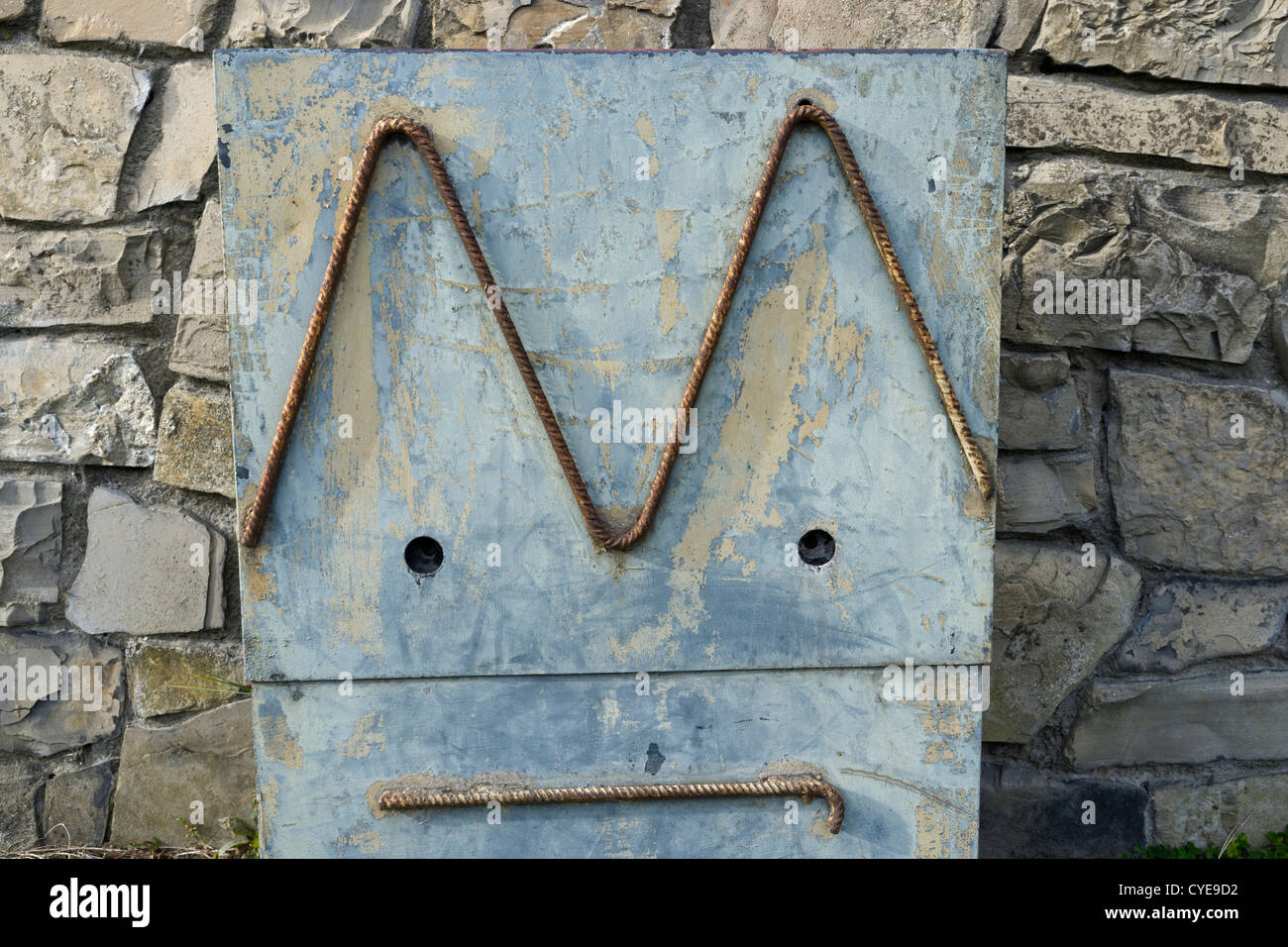 Metal box housing electrical controls for street lighting with steel