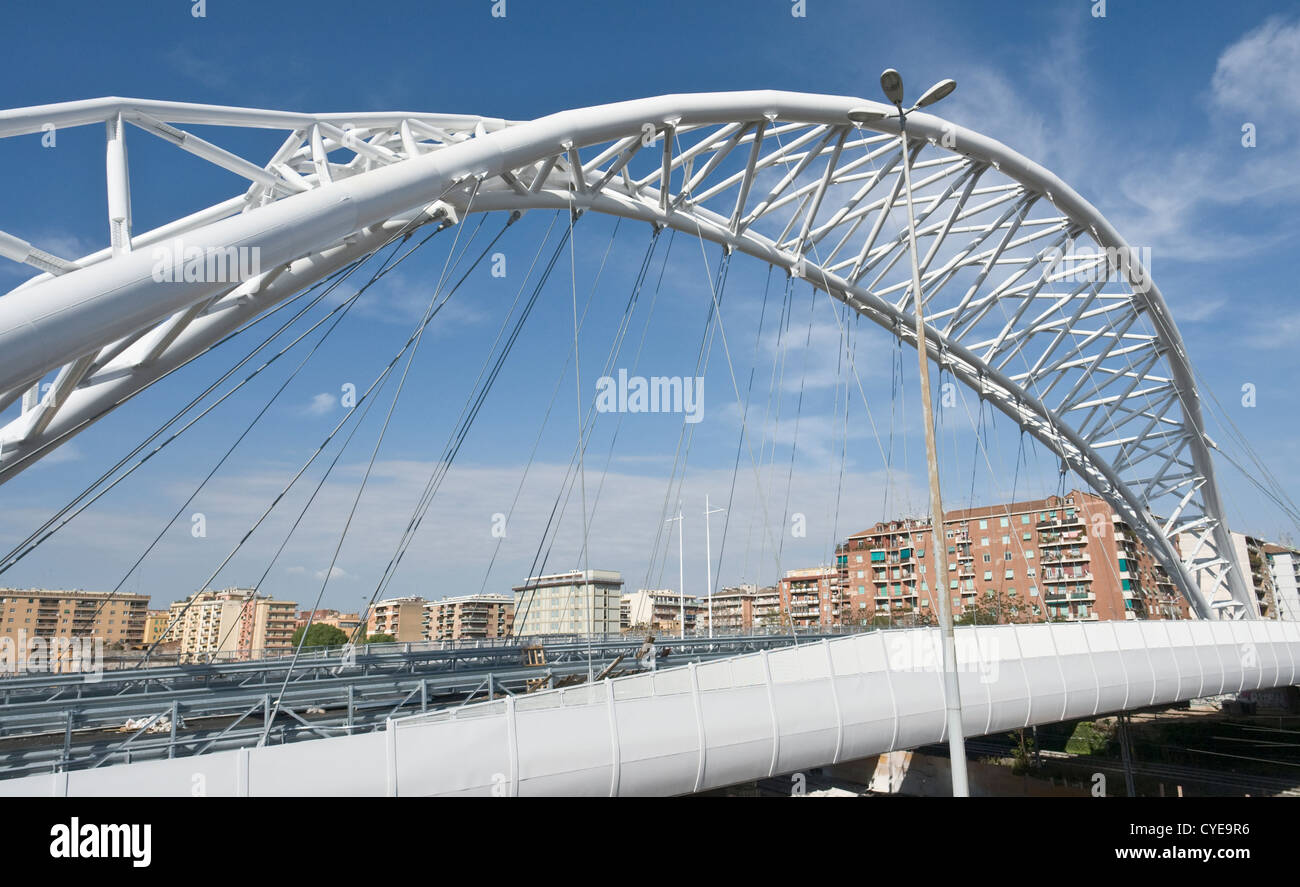Suspended cablestayed arch bridge Stock Photo Alamy