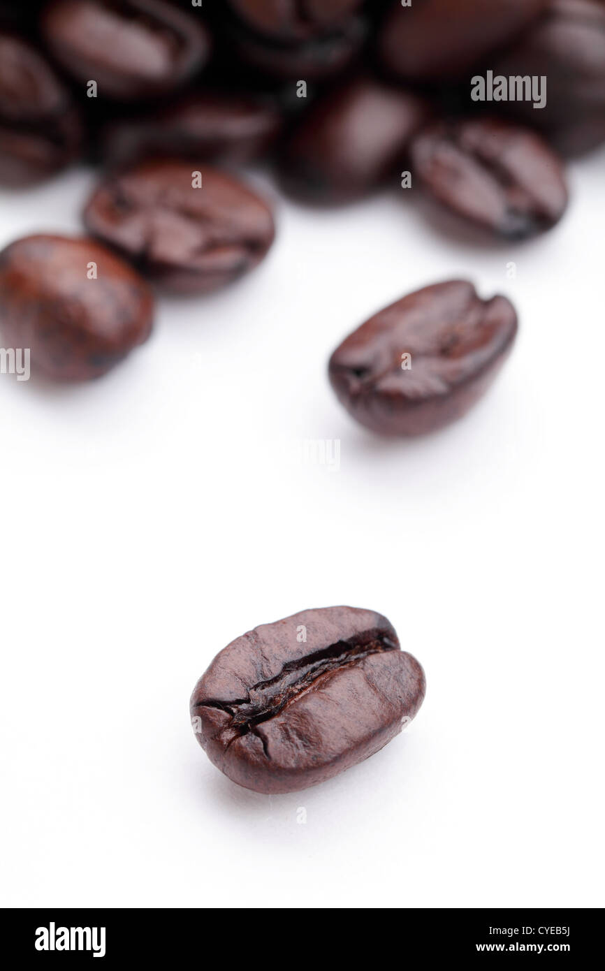 coffee beans on white Stock Photo - Alamy