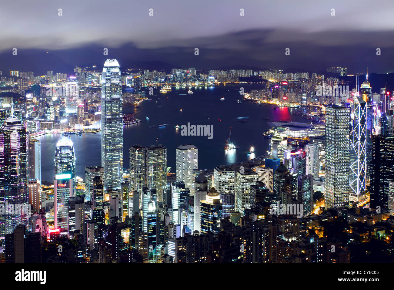 Hong Kong skyline at night Stock Photo - Alamy