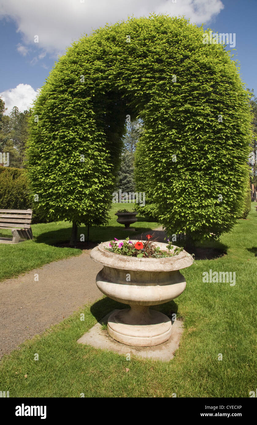 WA05514-00...WASHINGTON - Arches at the side entrance to the Duncan Garden at Manito City Park in Spokane. Stock Photo