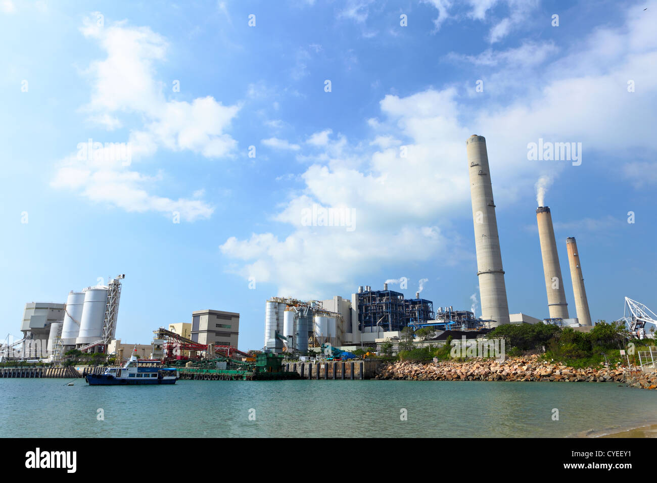 power plant near coast Stock Photo Alamy