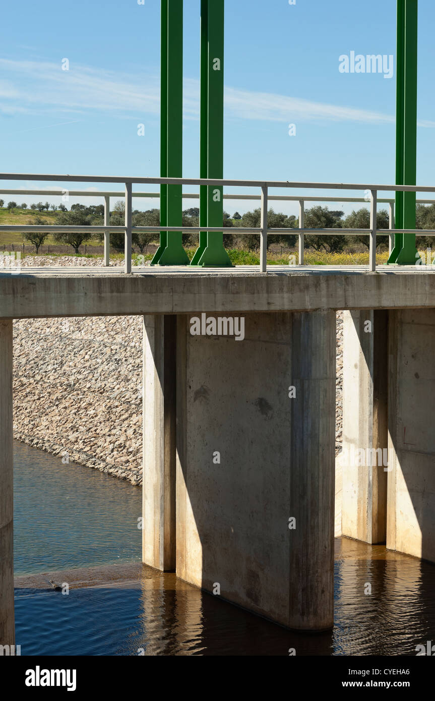 Almost finished sluice gate in the water diversion canal upstream the