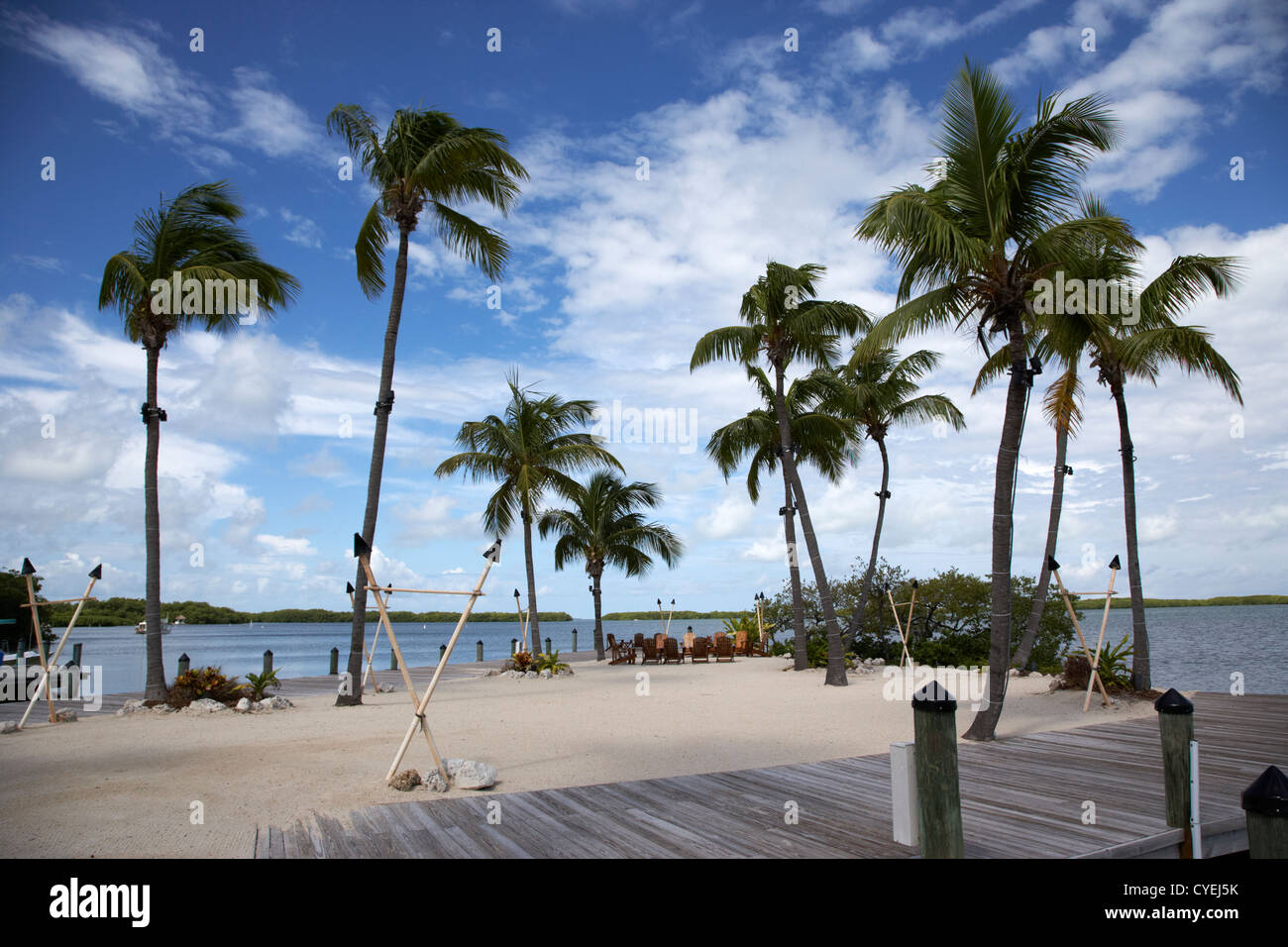 private club restaurant beach at bayside marina islamorada florida keys usa Stock Photo