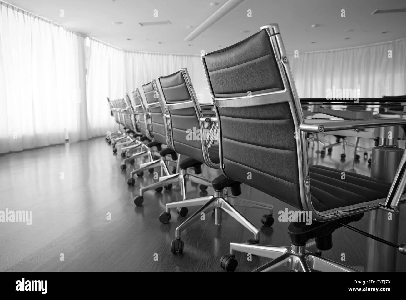 board room, office, work place, conference, chairs, table Stock Photo