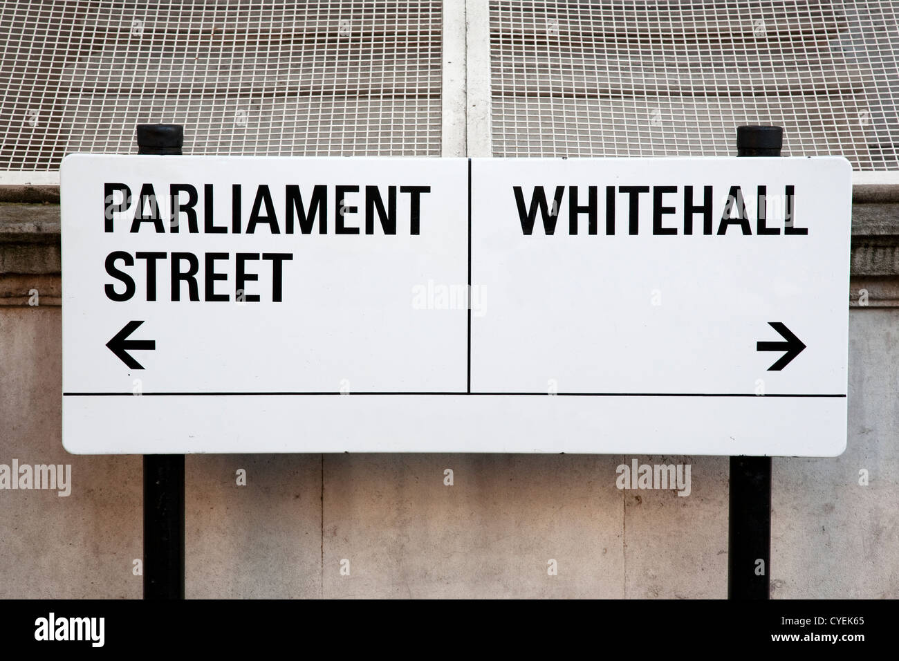 Parliament Street and Whitehall Street Sign, London, UK Stock Photo