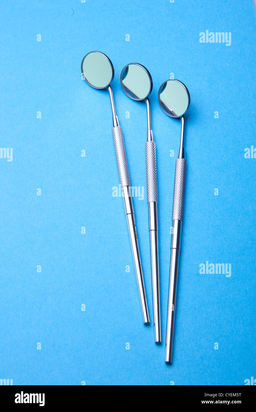 Three Angled Mirror Dental Instruments Stock Photo Alamy