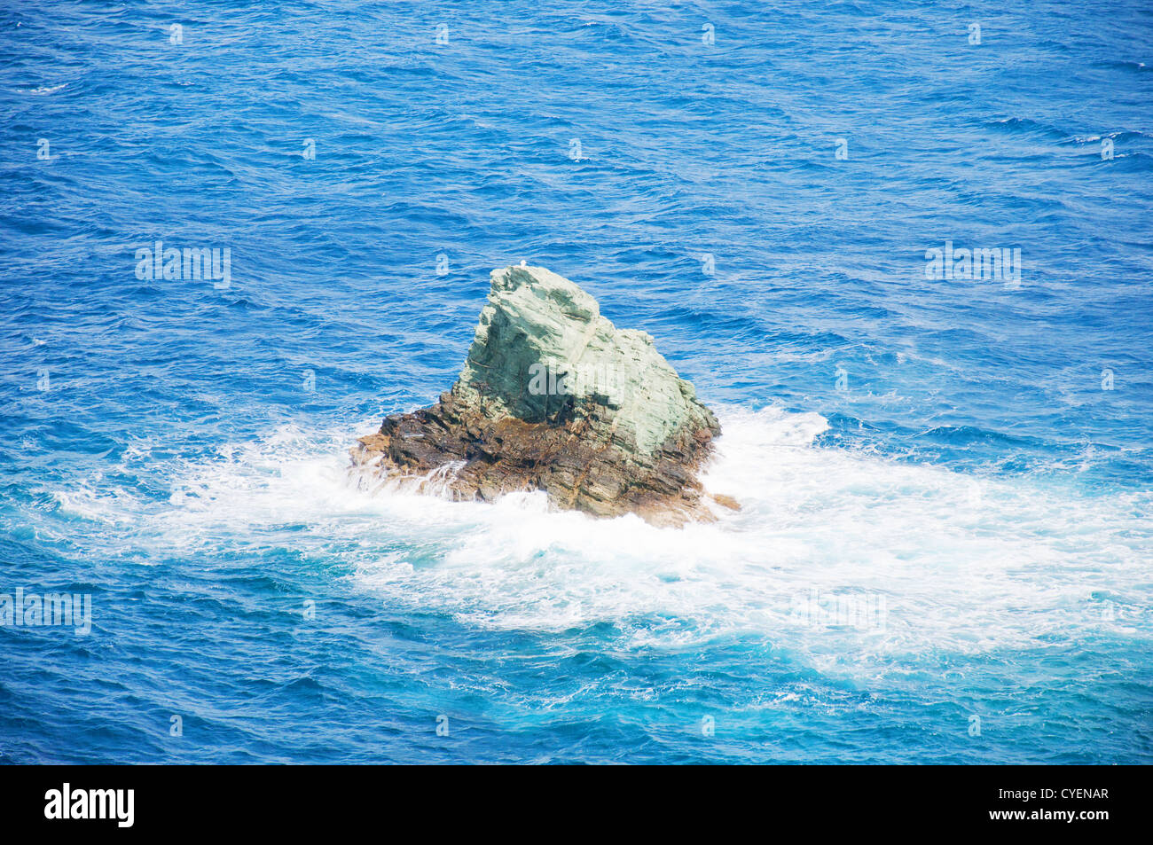 Part of the rock in the middle of the Aegean Sea Stock Photo