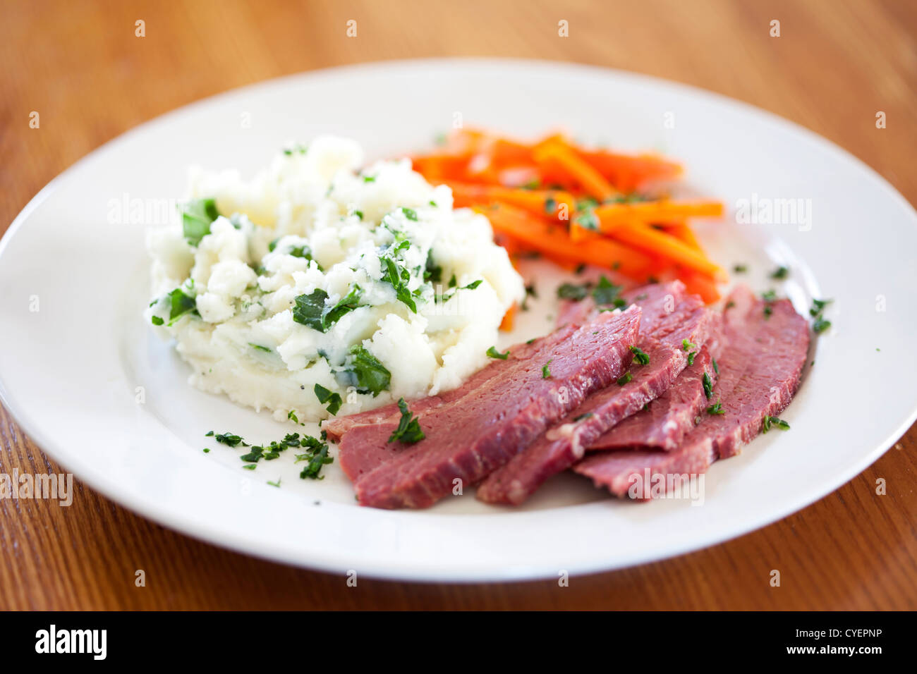 Traditional corned beef dinner Stock Photo Alamy