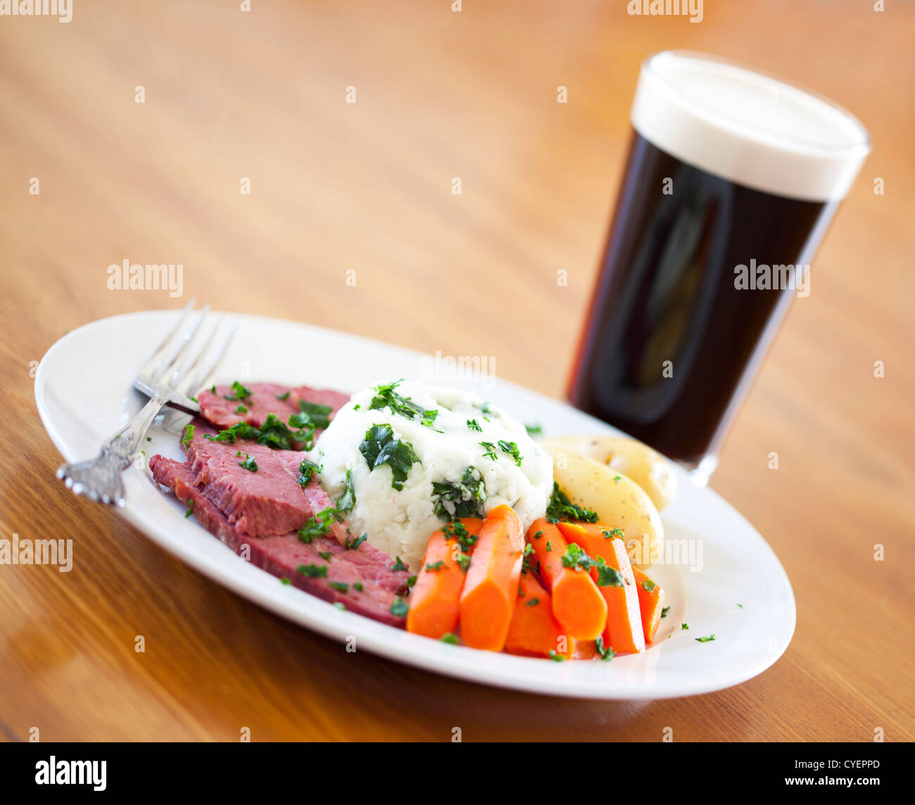 Traditional corned beef dinner Stock Photo - Alamy