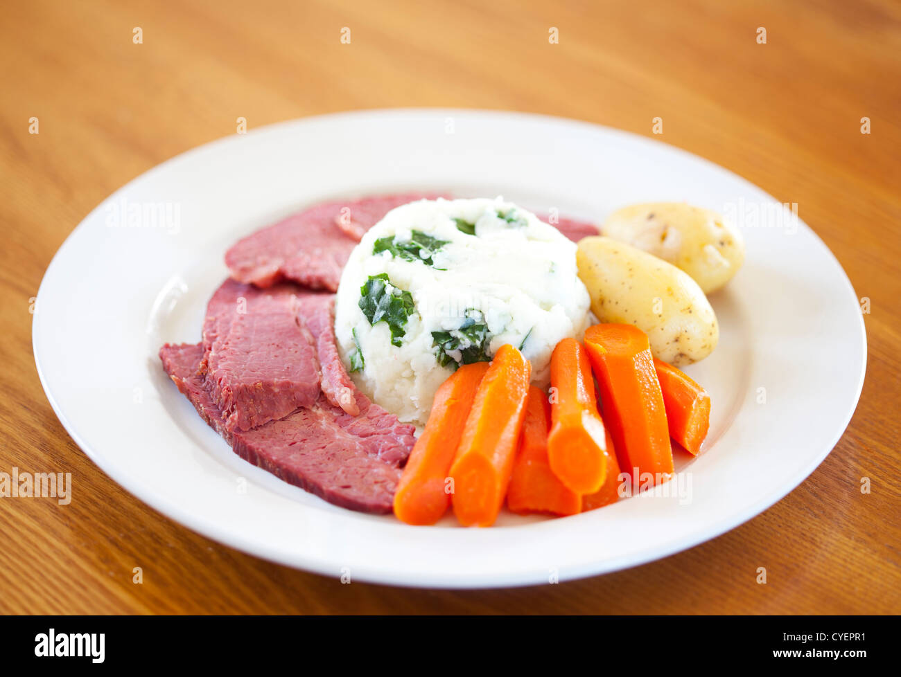 Traditional corned beef dinner Stock Photo Alamy