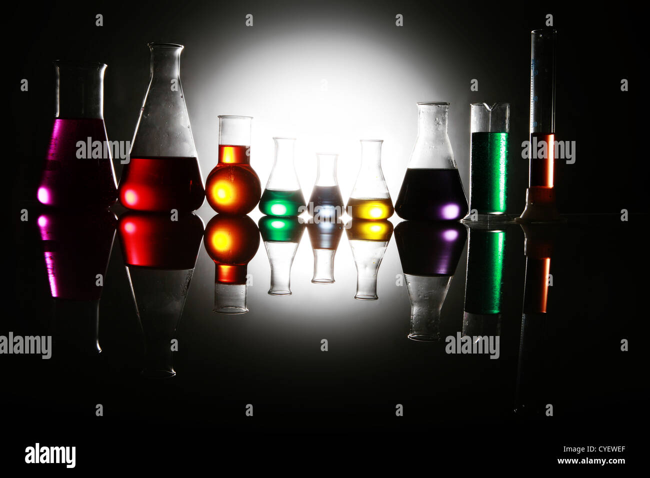 Labor Scenes Labor scene with testtubes and beaker Stock Photo - Alamy