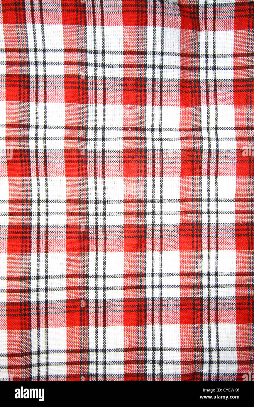 Red checkers cloth background Stock Photo