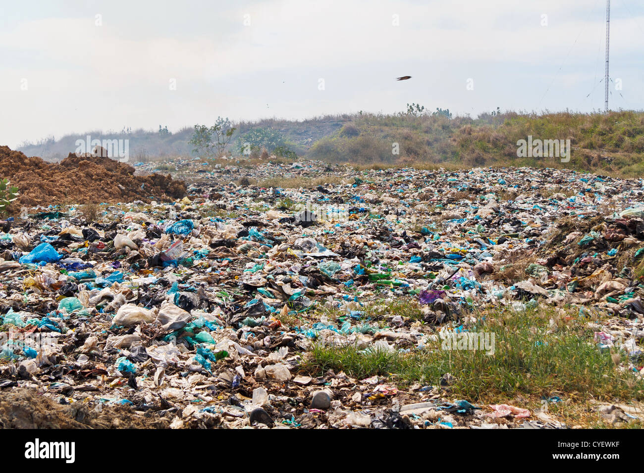 View over the renowned Dump Site Stung Meanchey in Phnom Penh, Cambodia Stock Photo