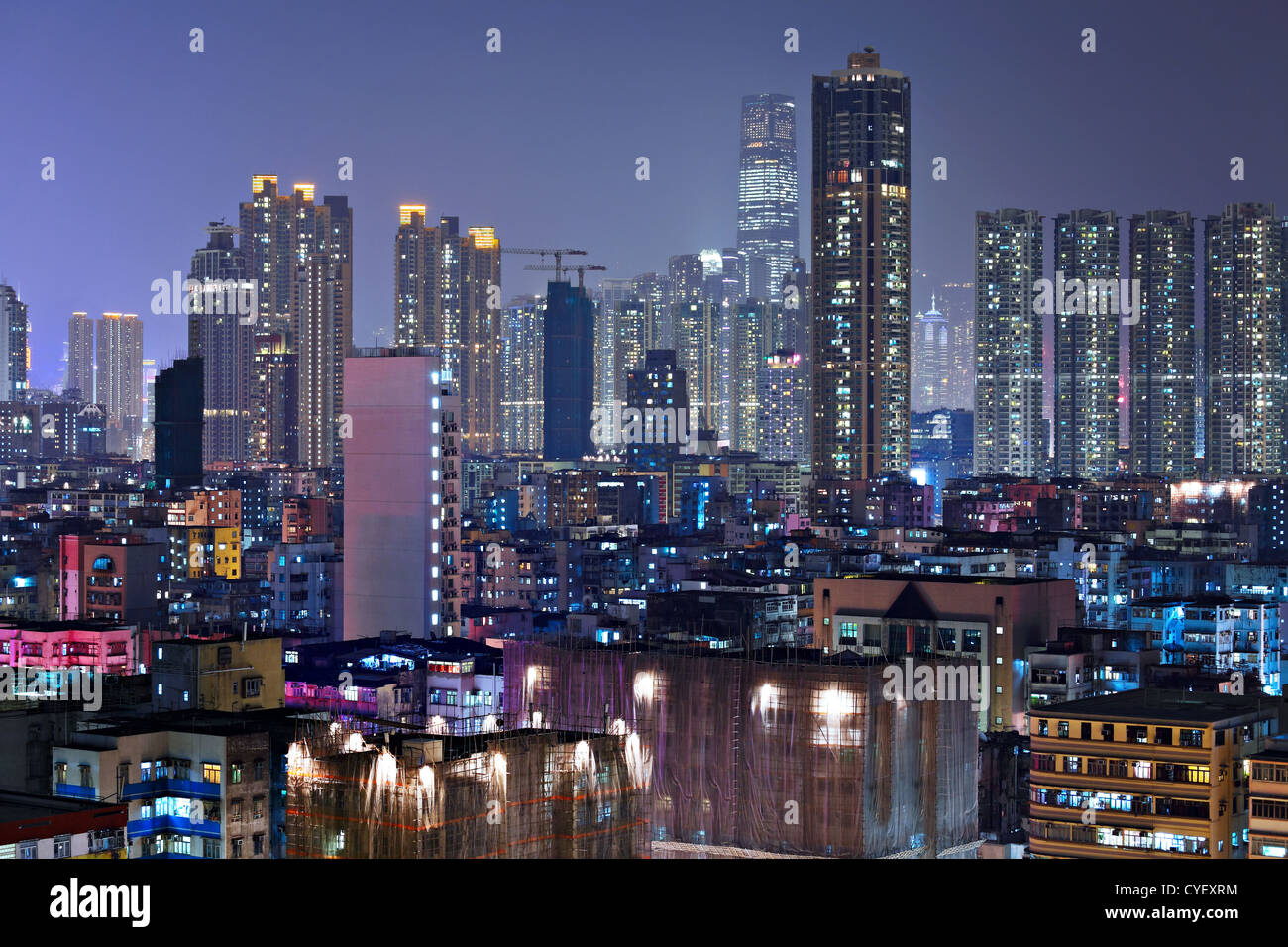 building at night in Hong Kong Stock Photo - Alamy