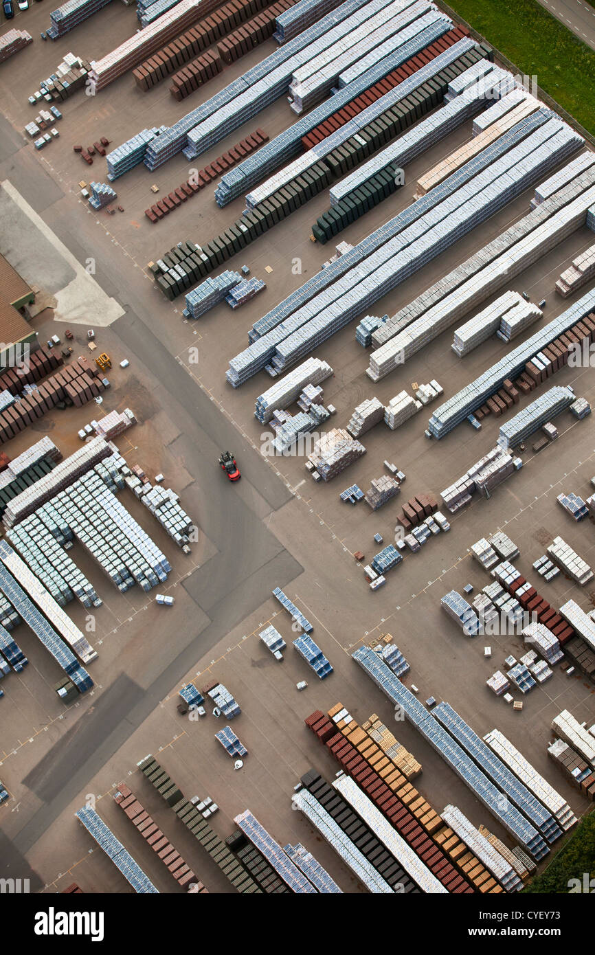 The Netherlands, Lobith, Stone factory. Aerial. Stock Photo